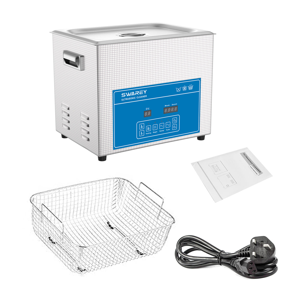 SWAREY 15L Digital Ultrasonic Cleaner 360W Professional Ultrasound Cleaner with Heater and Timer Ultrasonic Parts Cleaner for Cleaning Tools Jewelry Watches Denture Coin Chain Glasses Cleaner Machine