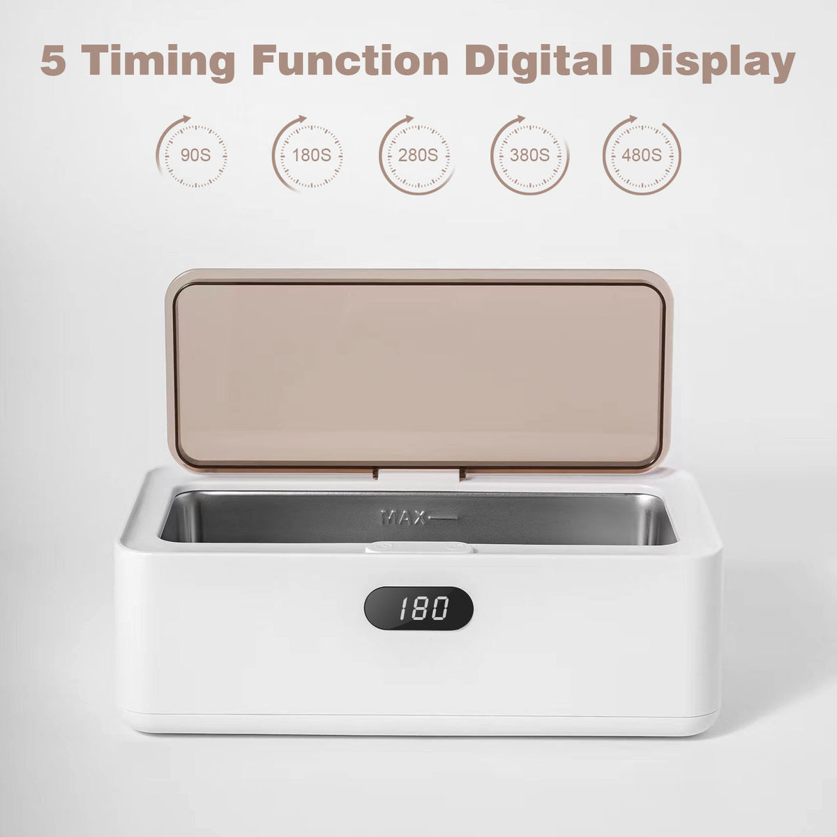 SWAREY Ultrasonic Cleaner 500ml Ultrasonic Jewellery Cleaner with Basket and 5 Time Settings 45000Hz Professional Ultrasonic Cleaner for Cleaning Jewelry Rings Dentures Watches Glasses Coins Tools